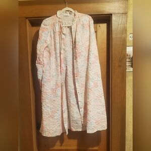 Miss Elaine Pink and Blue Robe Housecoat Lounge Wear
